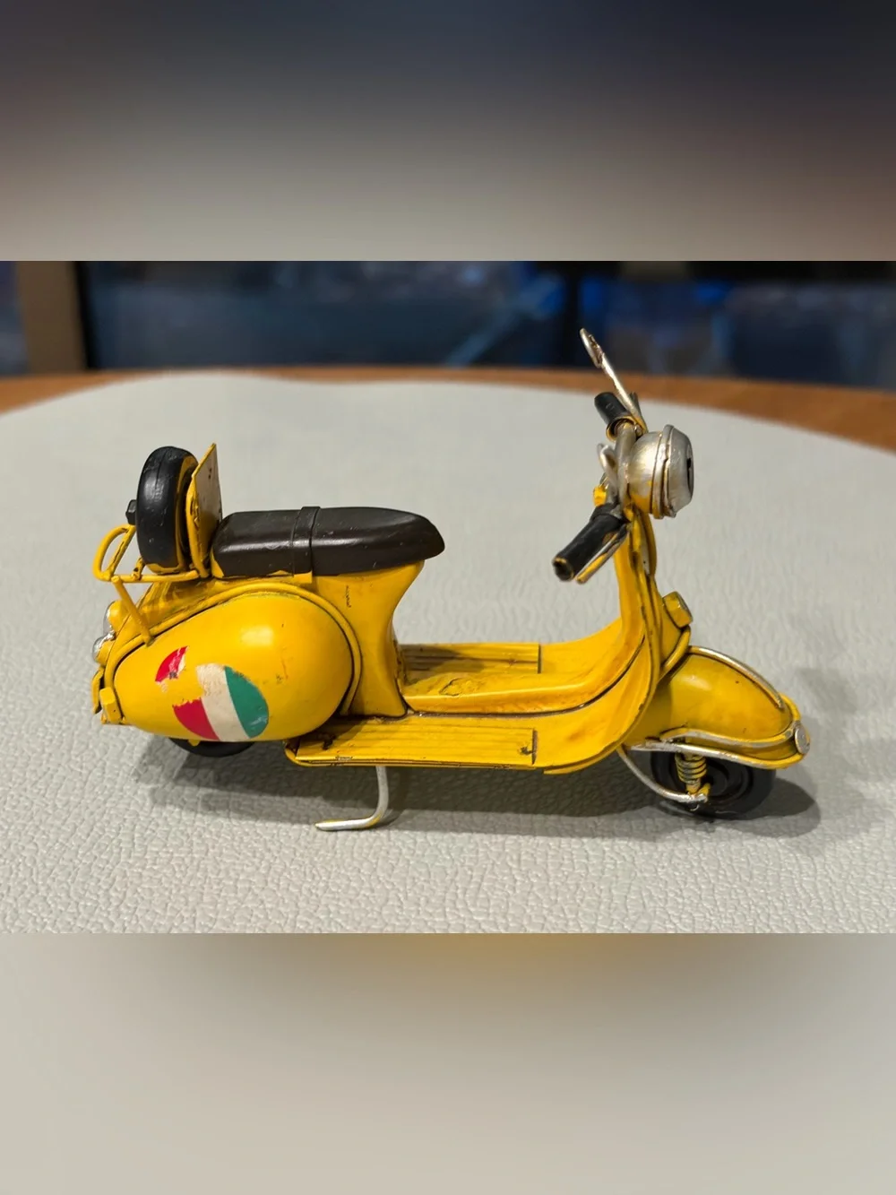 ROMA Yellow Vintage Scooter Decorative Accent